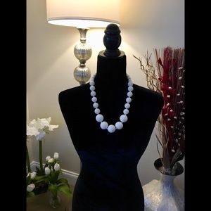 New 22” White Beaded Necklace